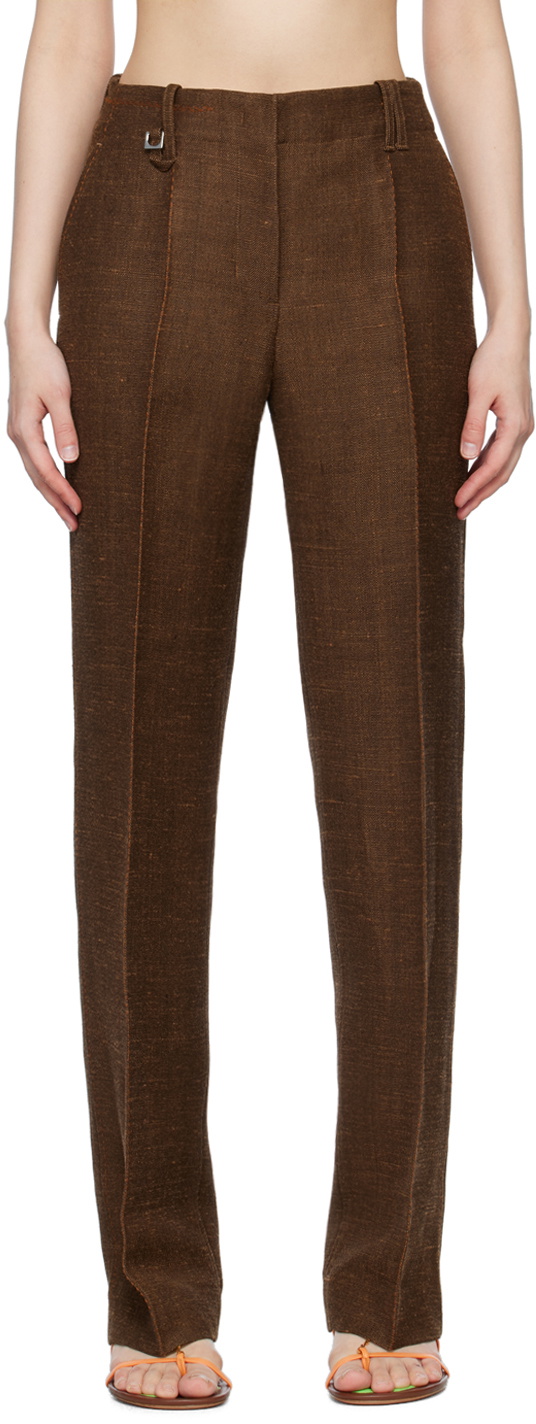 Jacquemus Brown Le Raphia 'Le Pantalon Cordao' Trousers Jacquemus