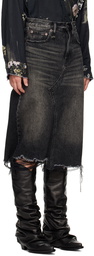 R13 Black Jesse Denim Midi Skirt