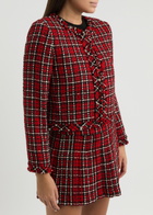 Alice + Olivia Kidman Tweed Jacket Red