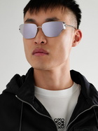 LOEWE - Wraparound Silver-Tone Sunglasses