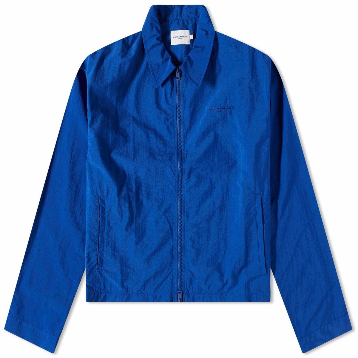 Maison Kitsuné Men's Technical Zipped Overshirt in Deep Blue