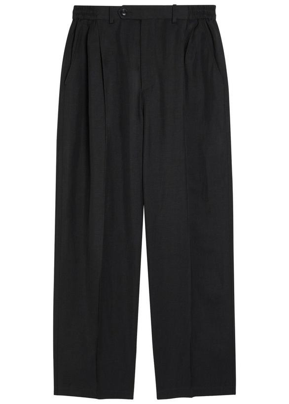 Photo: Mki Miyuki Zoku Pleated Woven Suit Trousers Black