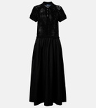 Polo Ralph Lauren Crochet-trimmed cotton poplin midi dress
