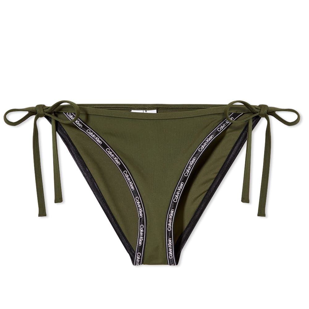 Photo: Calvin Klein Women's CK Swim Tie Side Bikini Bottom in Crocodile Green