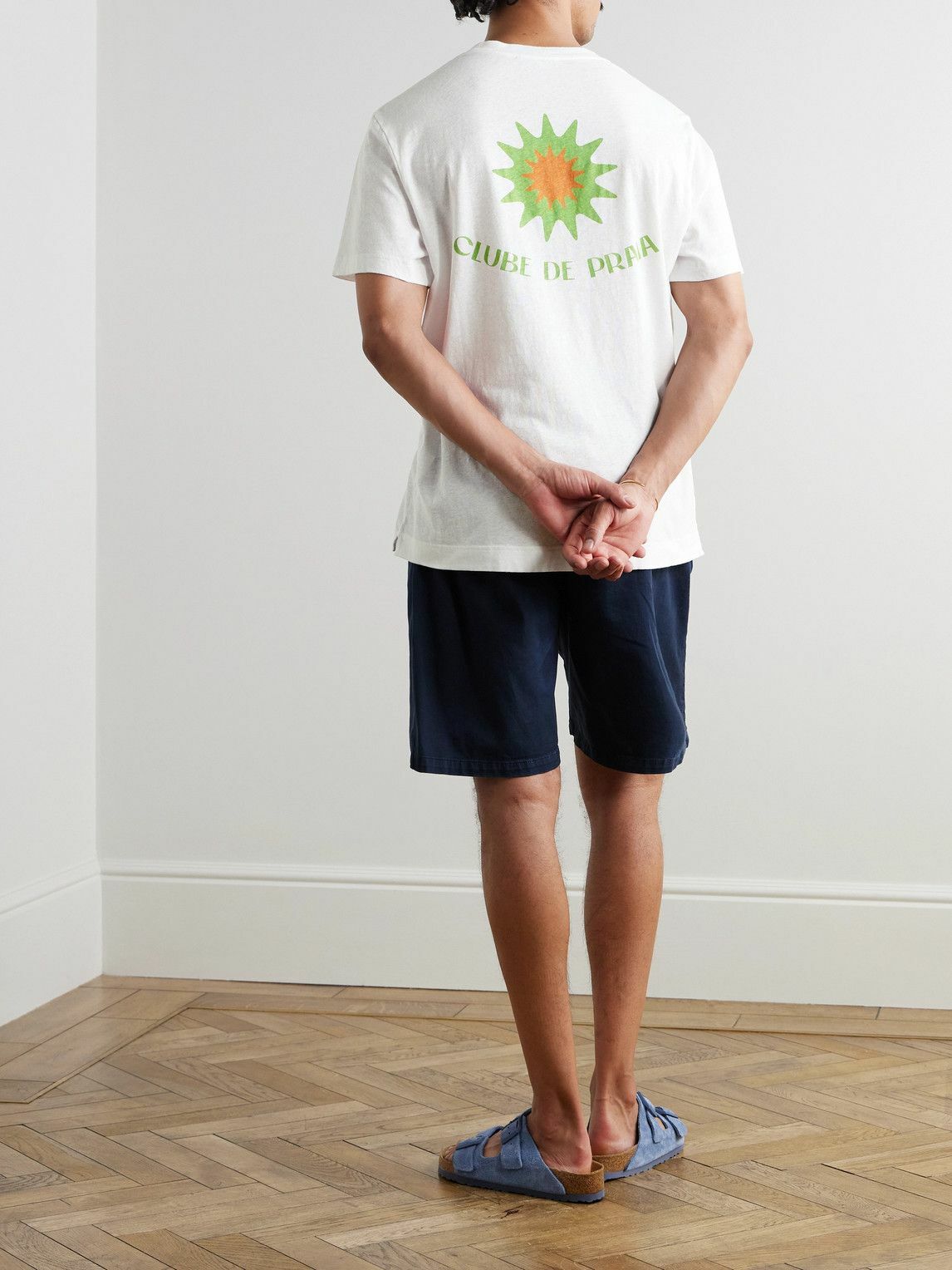Frescobol Carioca - Dinis Clube de Praia Printed Cotton and Linen-Blend Jersey T-Shirt - White