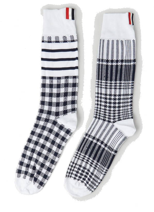 Photo: Gingham and Madras Socks in White
