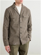 Incotex - Camp-Collar Houndstooth Flannel Overshirt - Brown