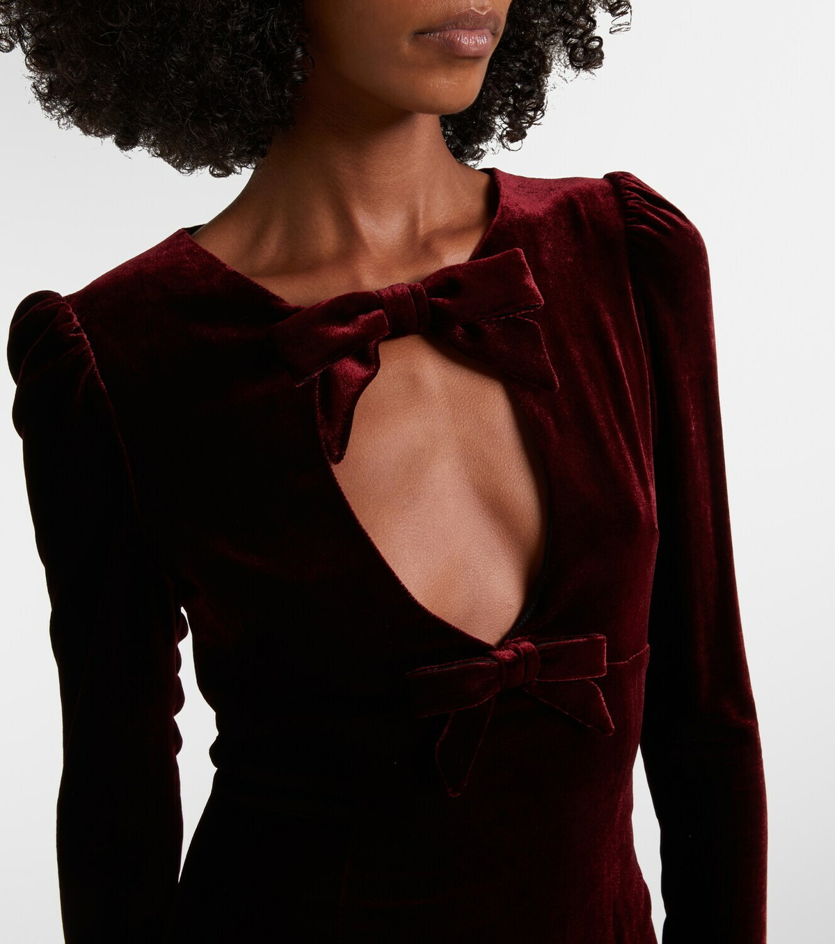 Alessandra Rich Bow-detail cutout velvet gown