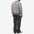 Heron Preston Men's HP Sponsor Nylon Varsity Jacket in Grey