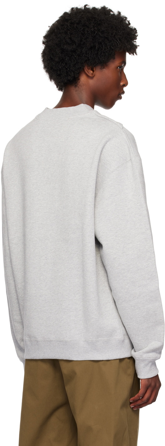 LGN Louis Gabriel Nouchi Grey Laceration Sweatshirt