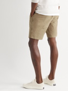 Folk - Crinkled Linen and Cotton-Blend Shorts - Brown