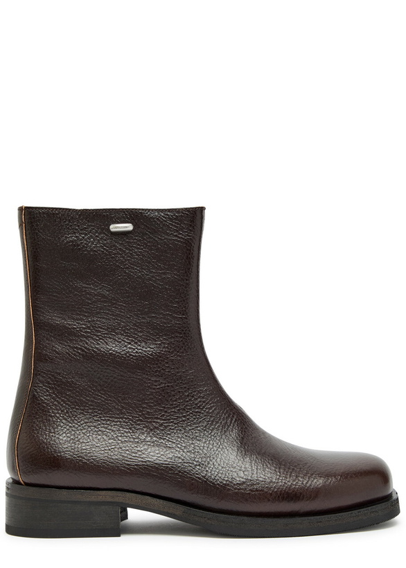 Photo: Our Legacy Camion Grained Leather Ankle Boots Brown