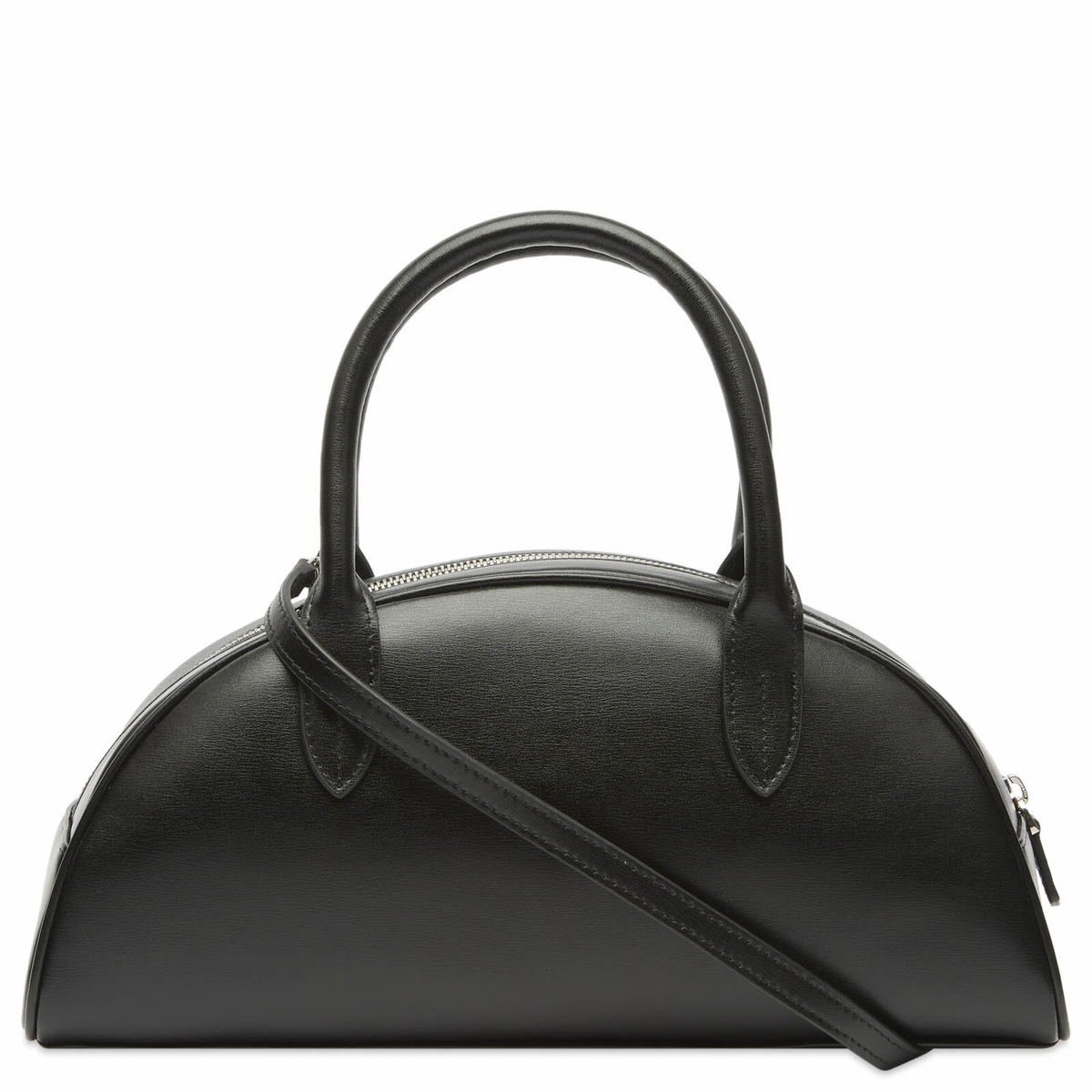 DUNST Women's Leather Bowling Bag in Black 