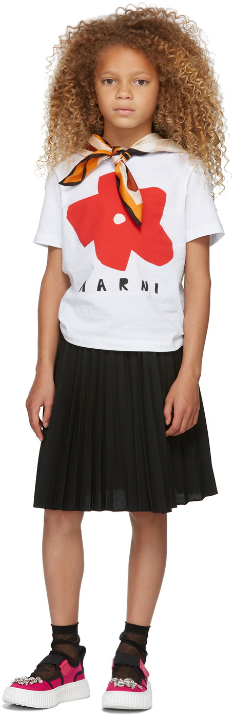 Marni Kids White & Red Graphic T-Shirt