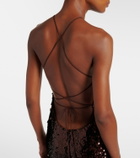 Magda Butrym Floral-appliqué sequined gown