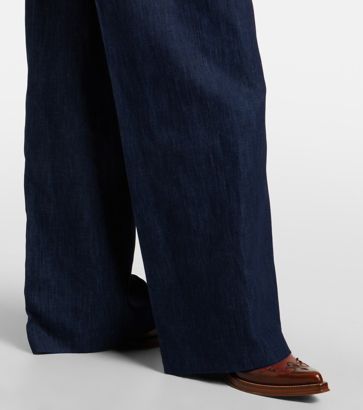 Gabriela Hearst Norman belted denim wide-leg pants