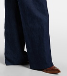 Gabriela Hearst Norman belted denim wide-leg pants