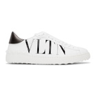 Valentino White and Black Valentino Garavani VLTN Open Sneakers