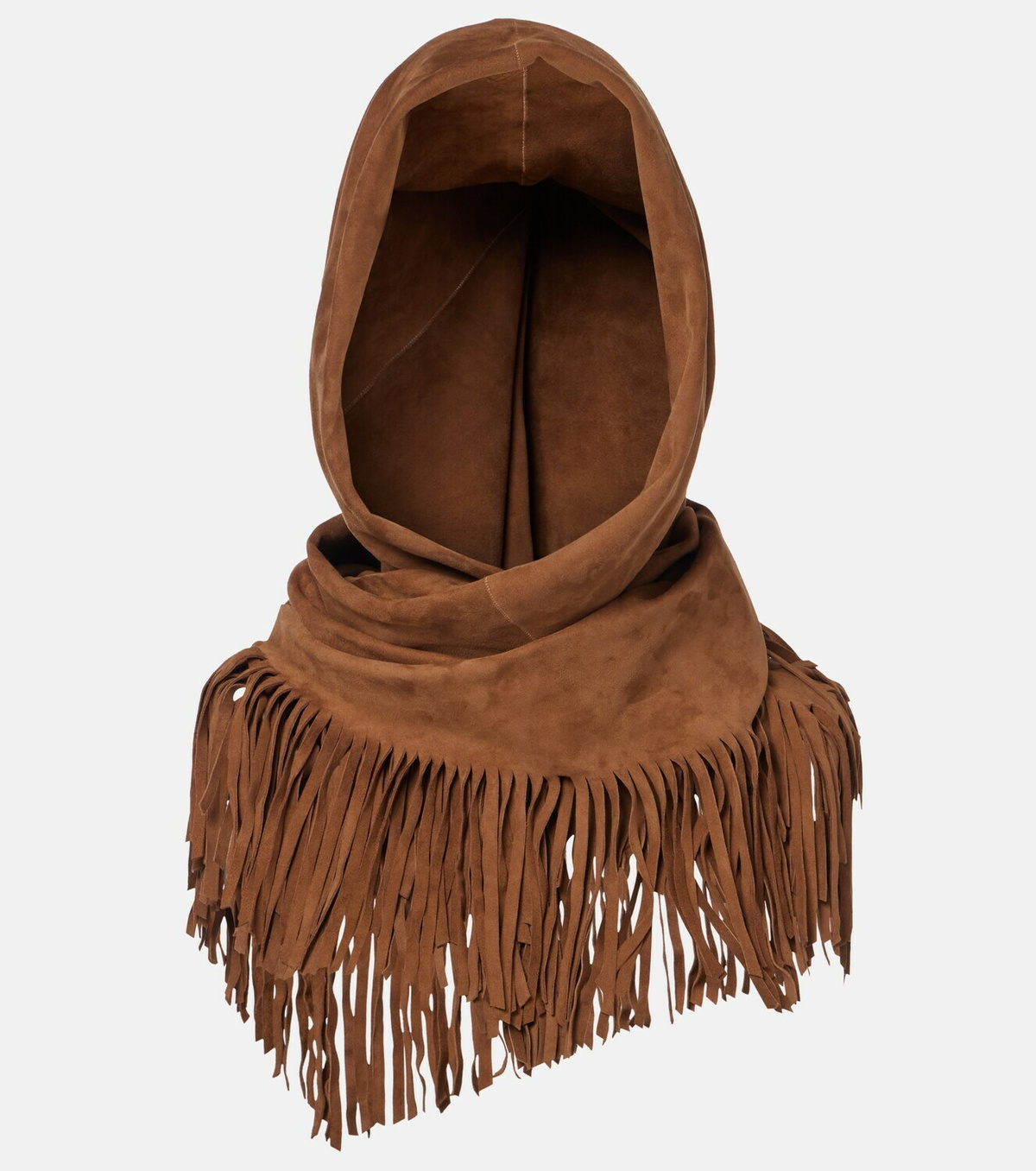 Nour Hammour Fringed suede shawl