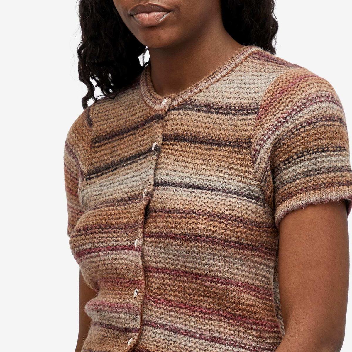 Brain Dead Women's Madera Short Sleeve Knit in Brown