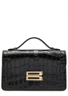 Victoria Beckham Dorian Small Crocodile-effect Patent Leather top Handle bag - Black - One Size