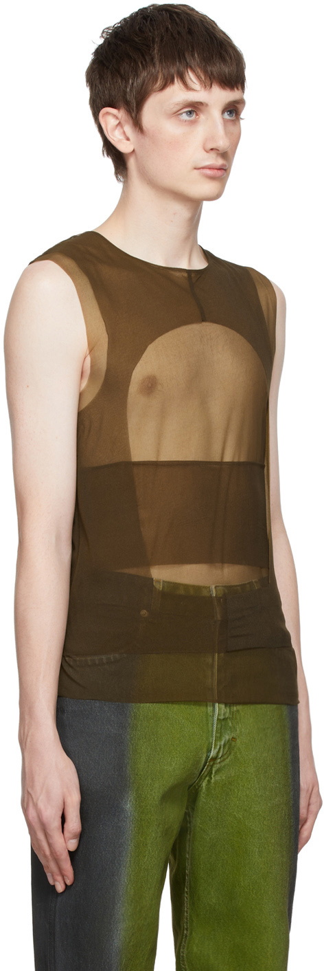 Eckhaus Latta Brown Vapor Tank Top Eckhaus Latta