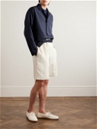 Giorgio Armani - Straight-Leg Pleated Crinkled Stretch-Twill Shorts - White