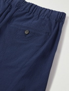 Club Monaco - Straight-Leg Cotton-Blend Seersucker Trousers - Blue