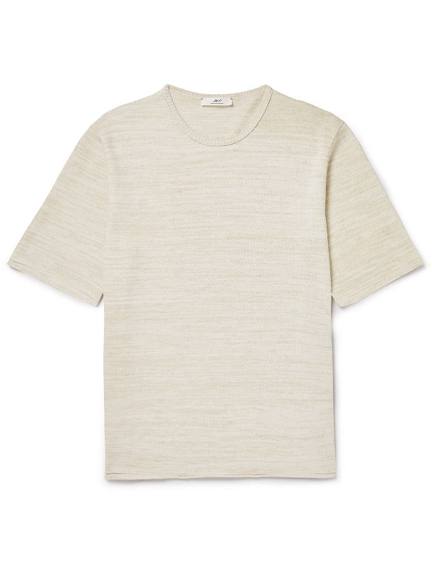 Photo: Mr P. - Knitted Organic Cotton and Wool-Blend T-Shirt - Neutrals