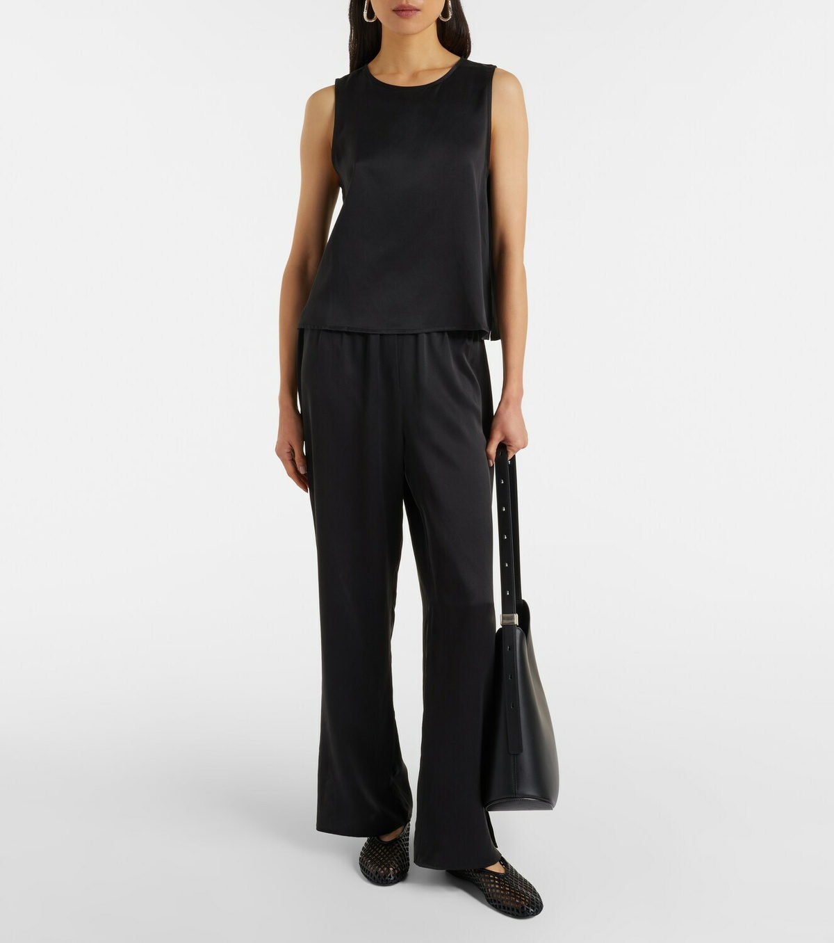Asceno Sofia silk charmeuse tank top