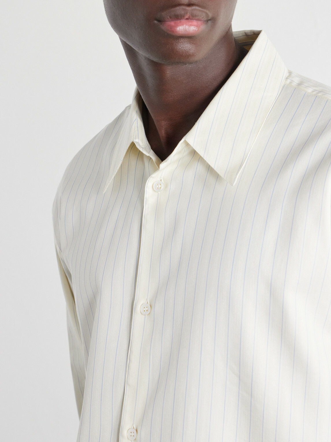 Studio Nicholson - View Striped Silk and Cotton-Blend Shirt - Neutrals