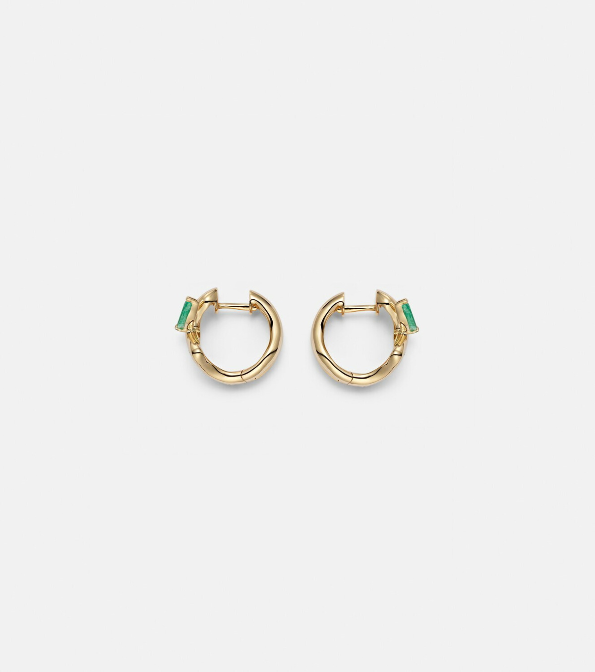 Shay Jewelry 18kt gold (750/1000) earrings with diamonds and emeralds