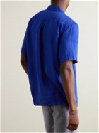 120% - Camp-Collar Linen Shirt - Blue