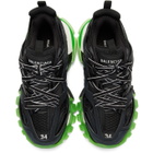 Balenciaga Black and Green Glow Track Sneakers