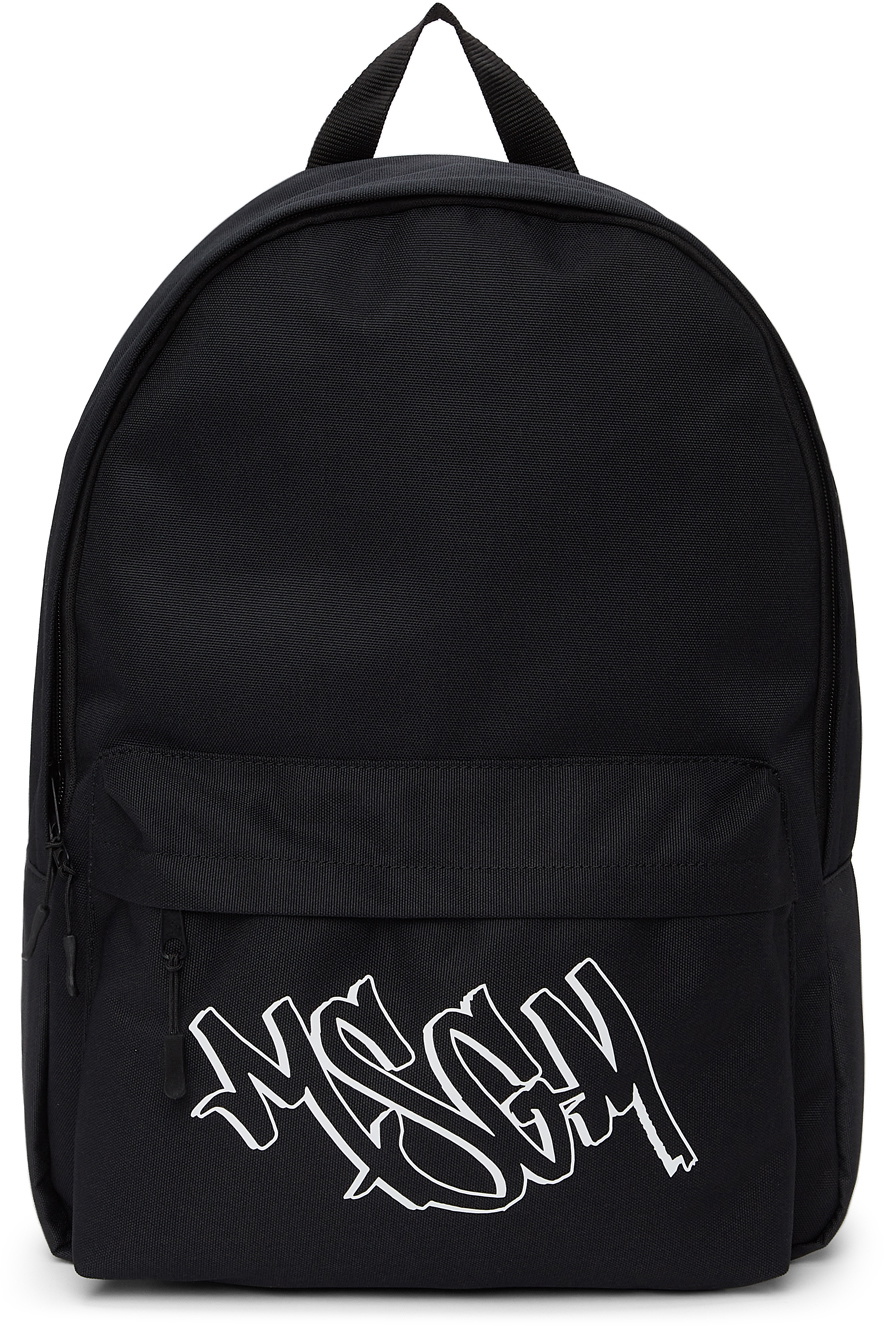 MSGM Black Logo Backpack