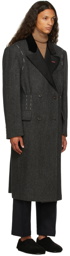 Maison Margiela Grey Wool Herringbone Coat