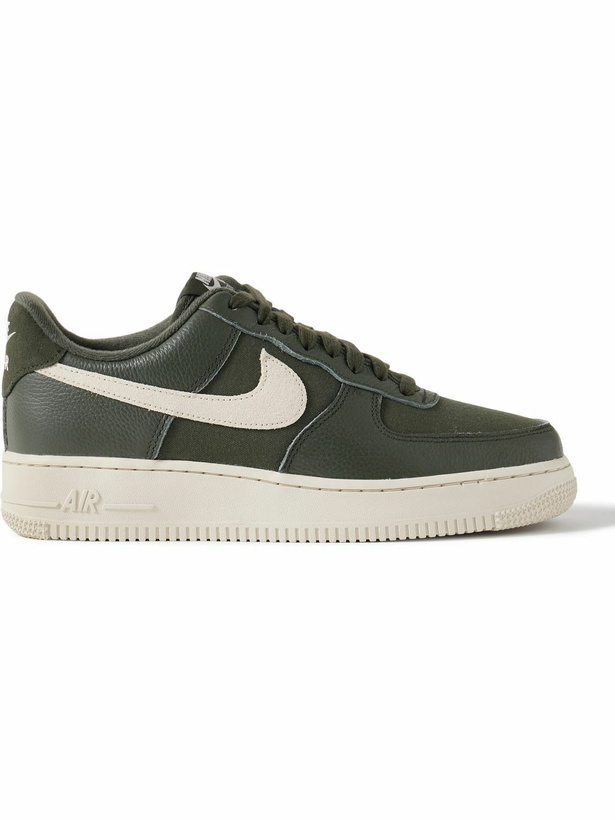 Photo: Nike - Air Force 1 '07 Suede-Trimmed Full-Grain Leather and Canvas Sneakers - Green