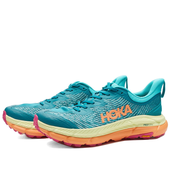 Photo: Hoka One One Men's Mafate Speed 4 Sneakers in Deep Lake/Ceramic