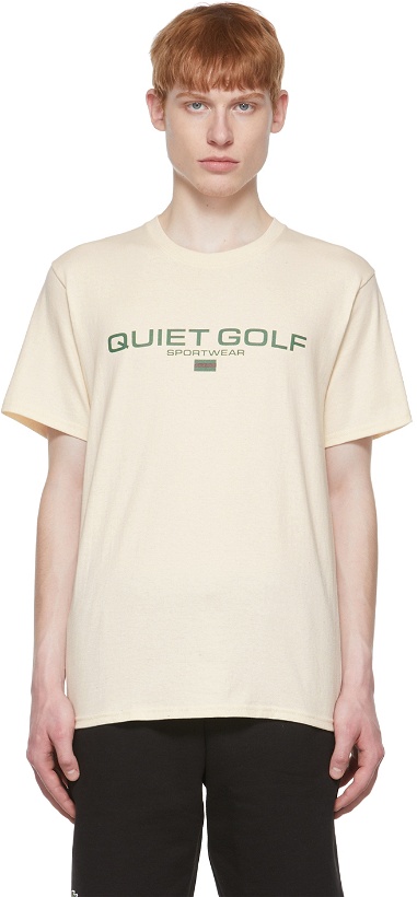 Photo: Quiet Golf Off-White Cotton T-Shirt