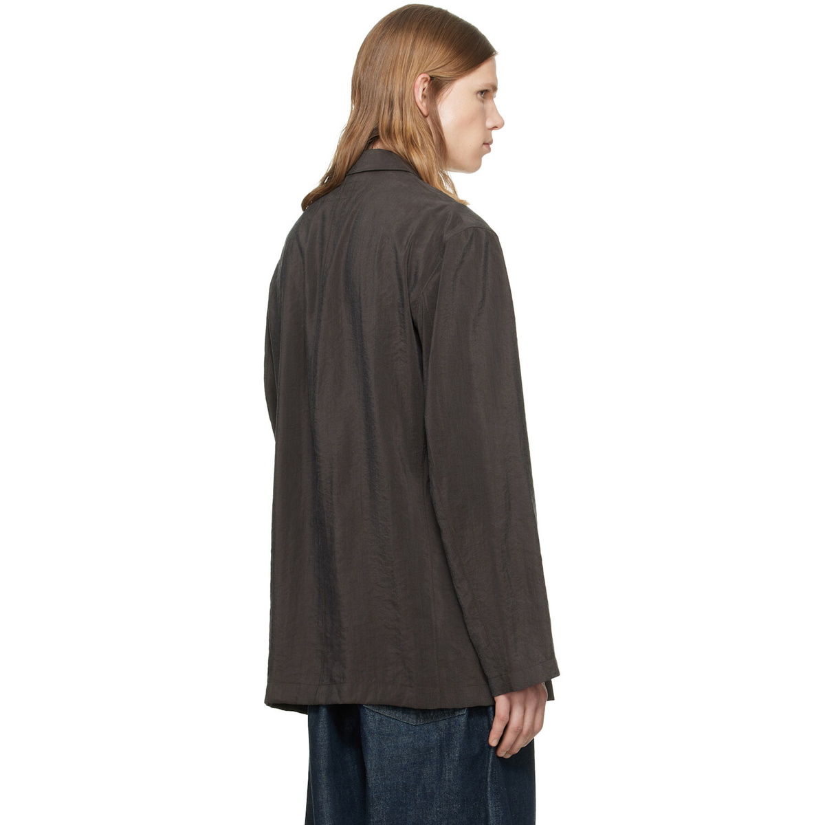 LEMAIRE Brown Soft Double Breasted Blazer