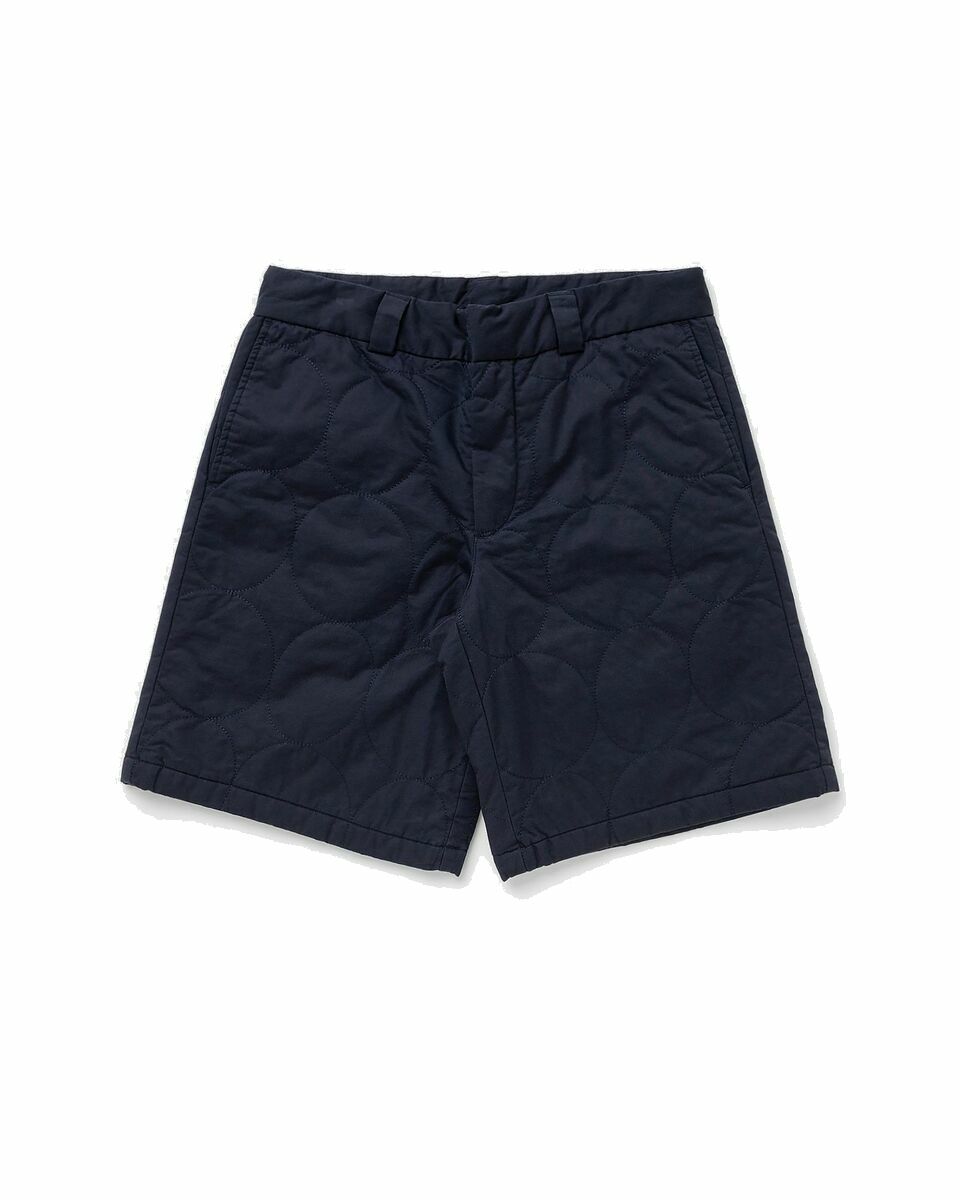 Photo: Bstn Brand Logo Pattern Quilted Shorts Blue - Mens - Casual Shorts