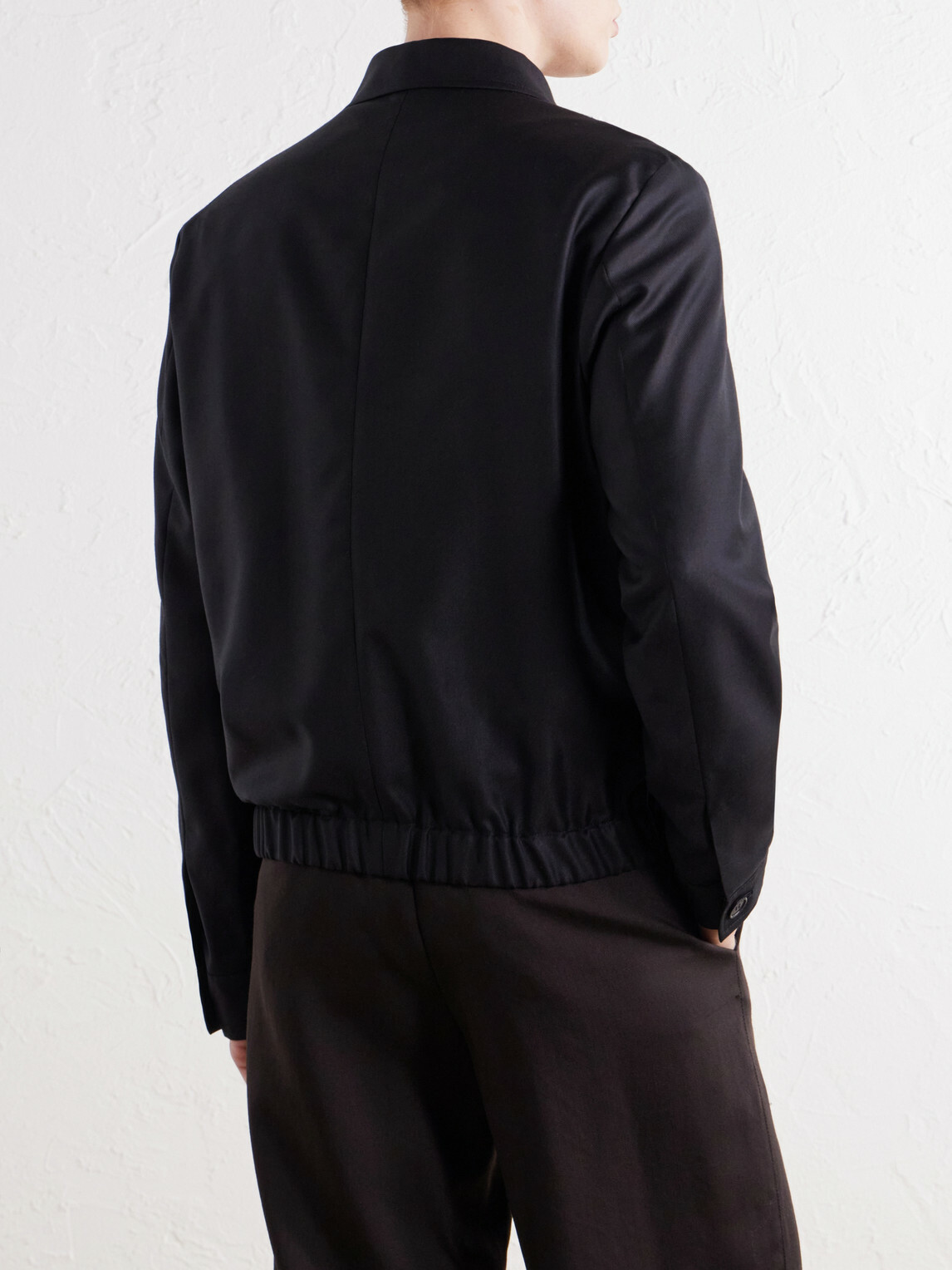 Slowear - Wool and Silk-Blend Blouson Jacket - Black
