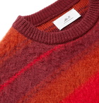 Mr P. - Striped Brushed-Knit Sweater - Orange