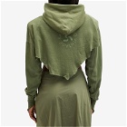 Sami Miro Vintage Women's V Cut Zip Hoodie in Army Green