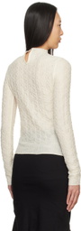 lesugiatelier Off-White Mock Neck Long Sleeve T-Shirt