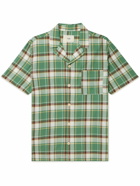 Folk - Camp-Collar Checked Cotton Shirt - Green