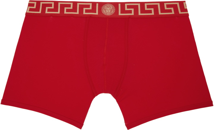 Photo: Versace Red Greca Border Long Boxer Briefs