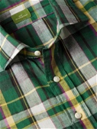 Sid Mashburn - Checked Cotton and Ramie-Blend Shirt - Green