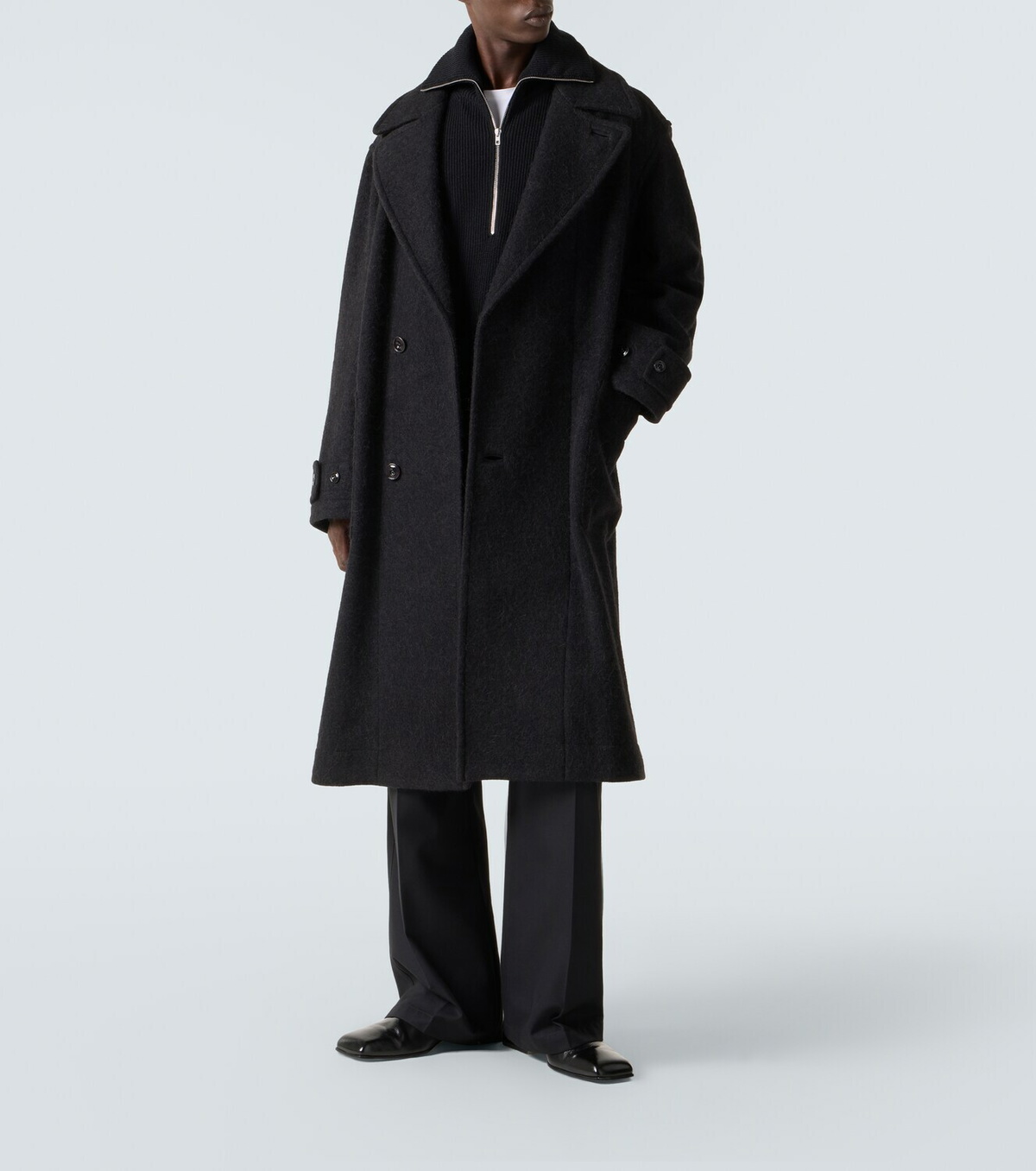 Lemaire Belted alpaca and wool overcoat
