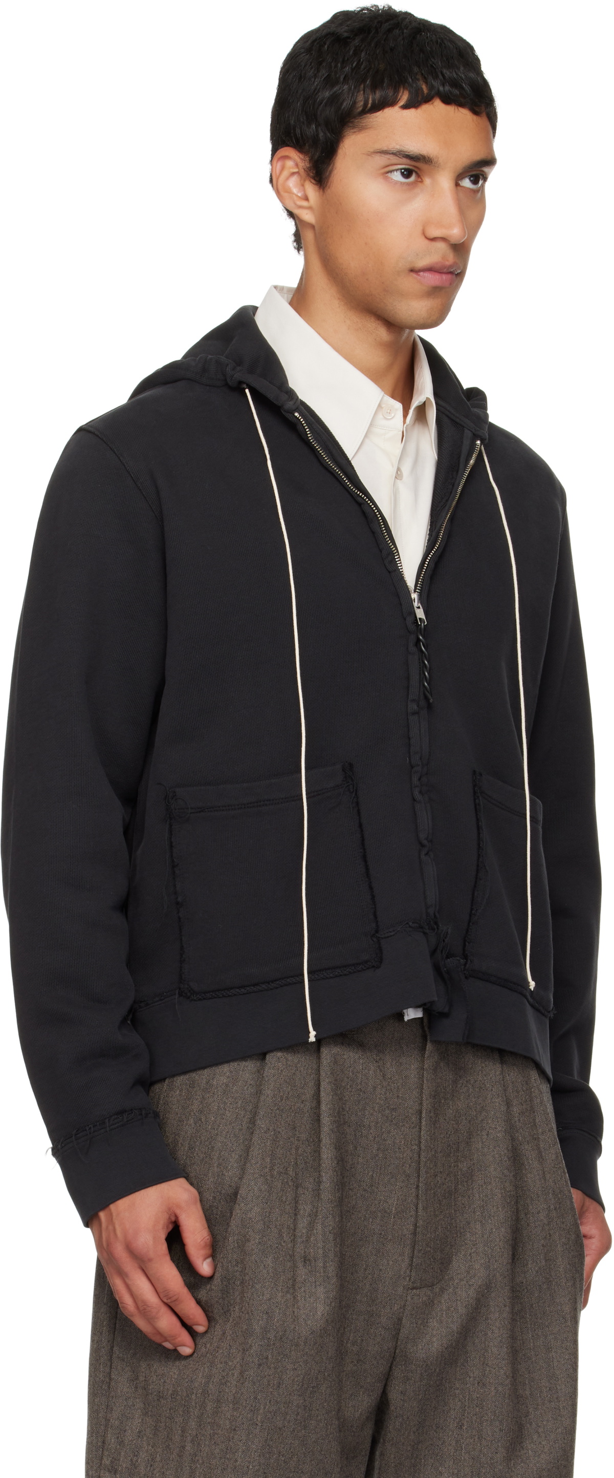 Camiel Fortgens Black Fitted Zip Hoodie